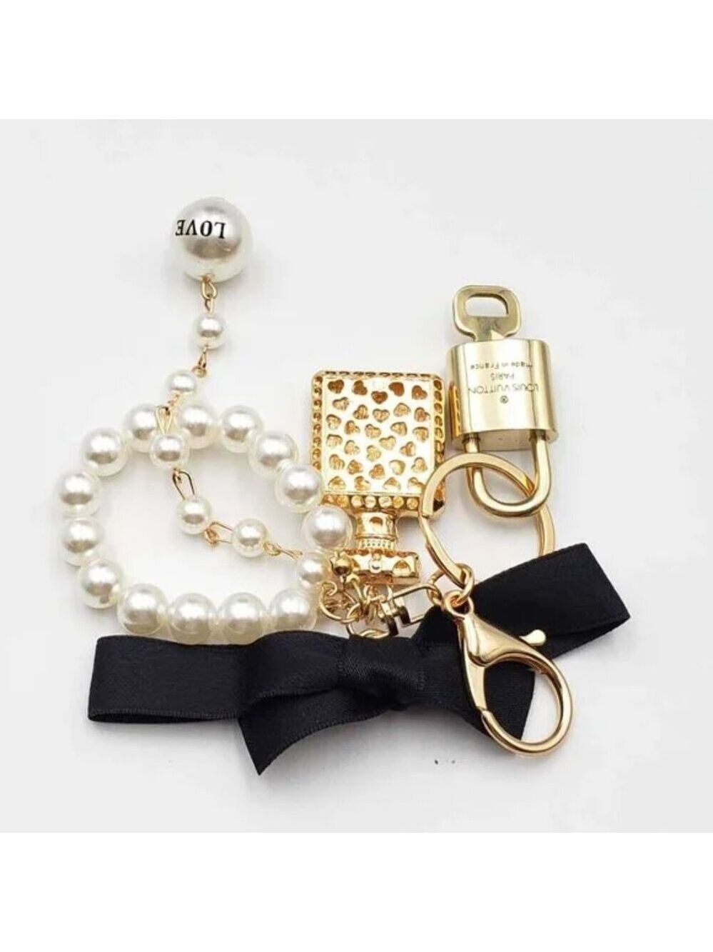 Authentic Louis Vuitton Gold Padlock 🔒 Shiny LV Key + Bag Unbranded Charm - Picture 7 of 7